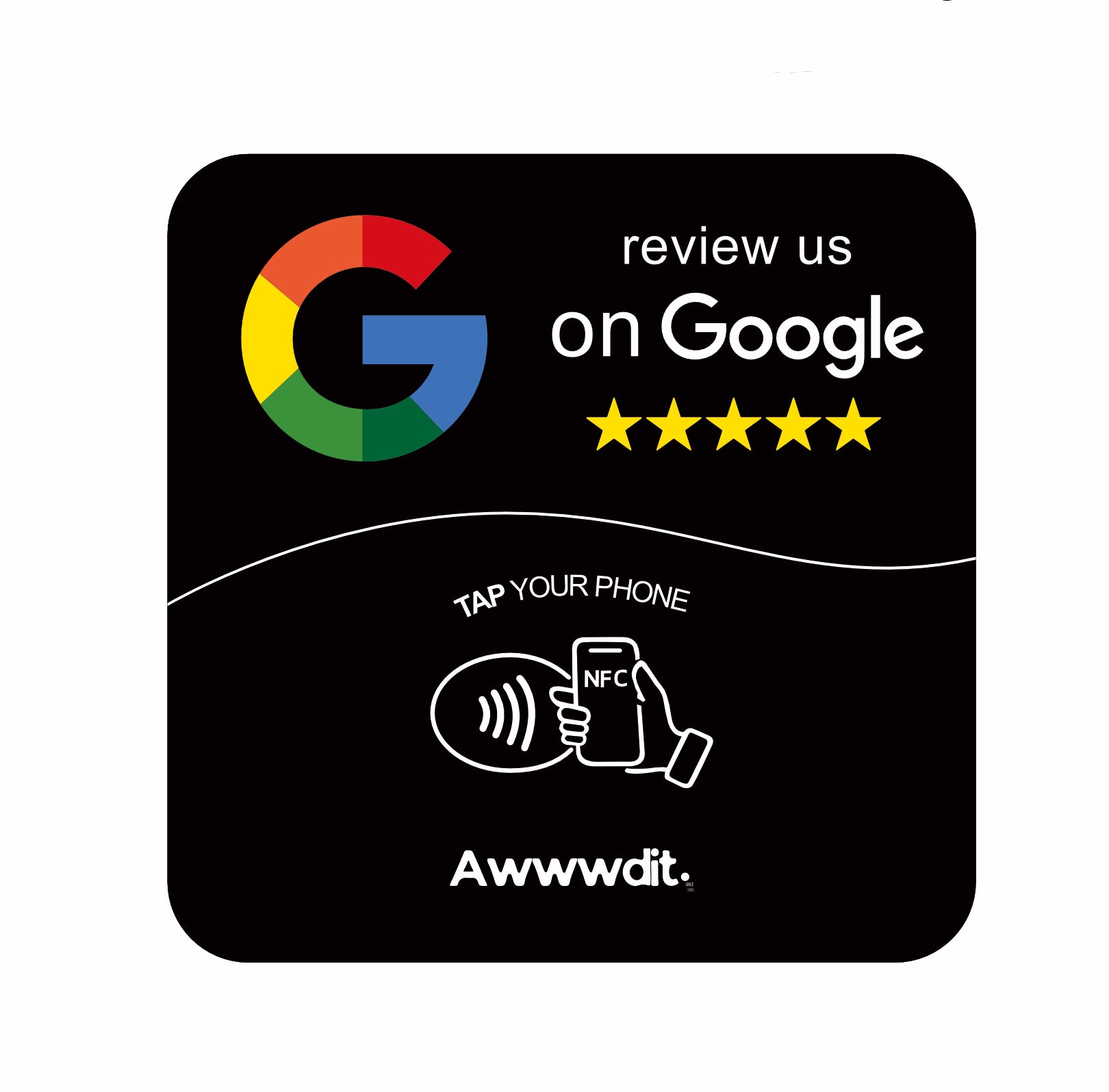 Google Review Plate — Double Black