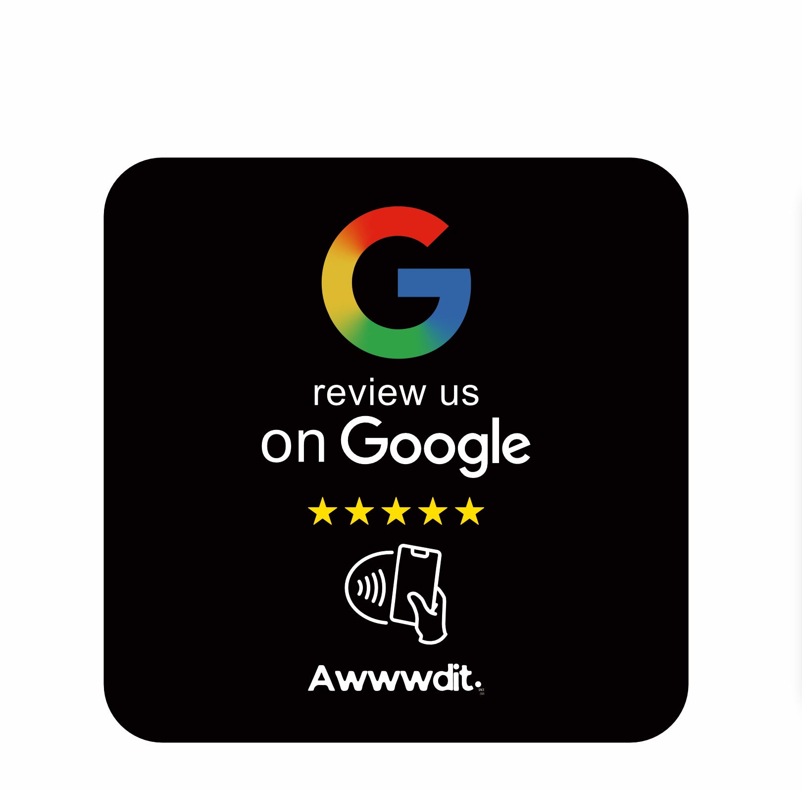 Google Review Plate — Black